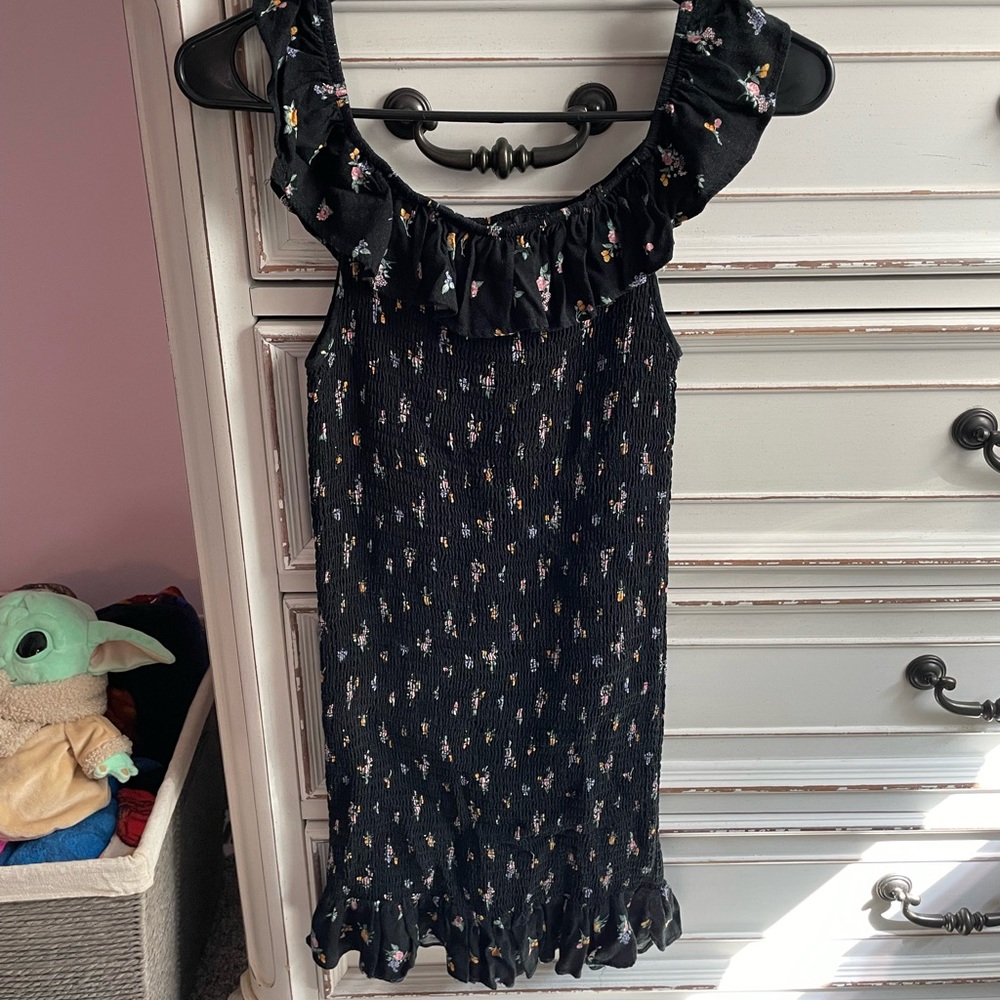 Floral Stretchy Bodycon Dress with Ruffles